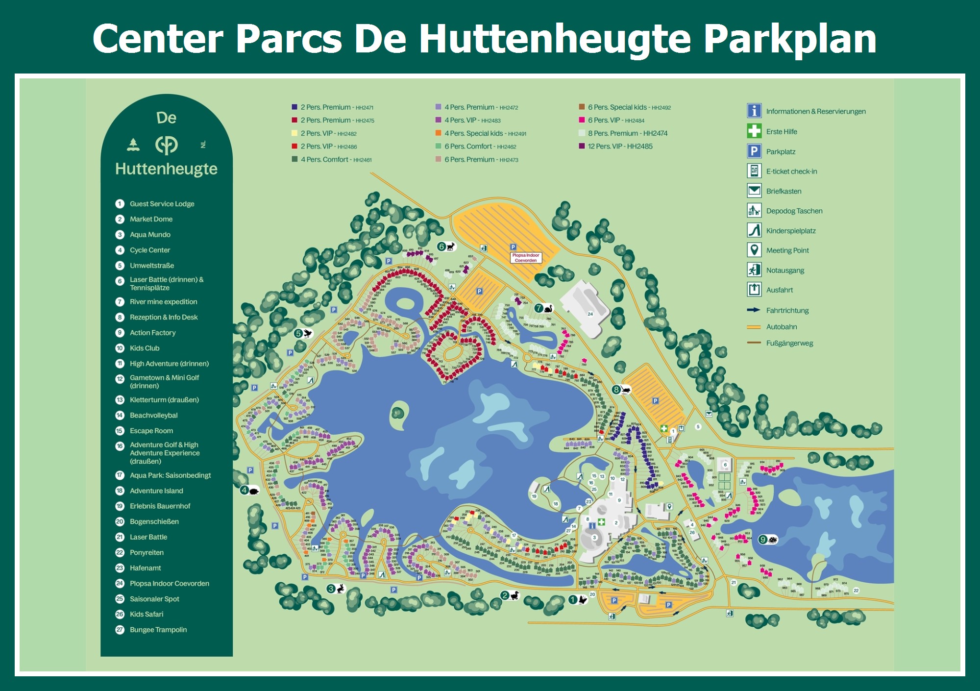 Karte und Lageplan Center Parcs De Huttenheugte