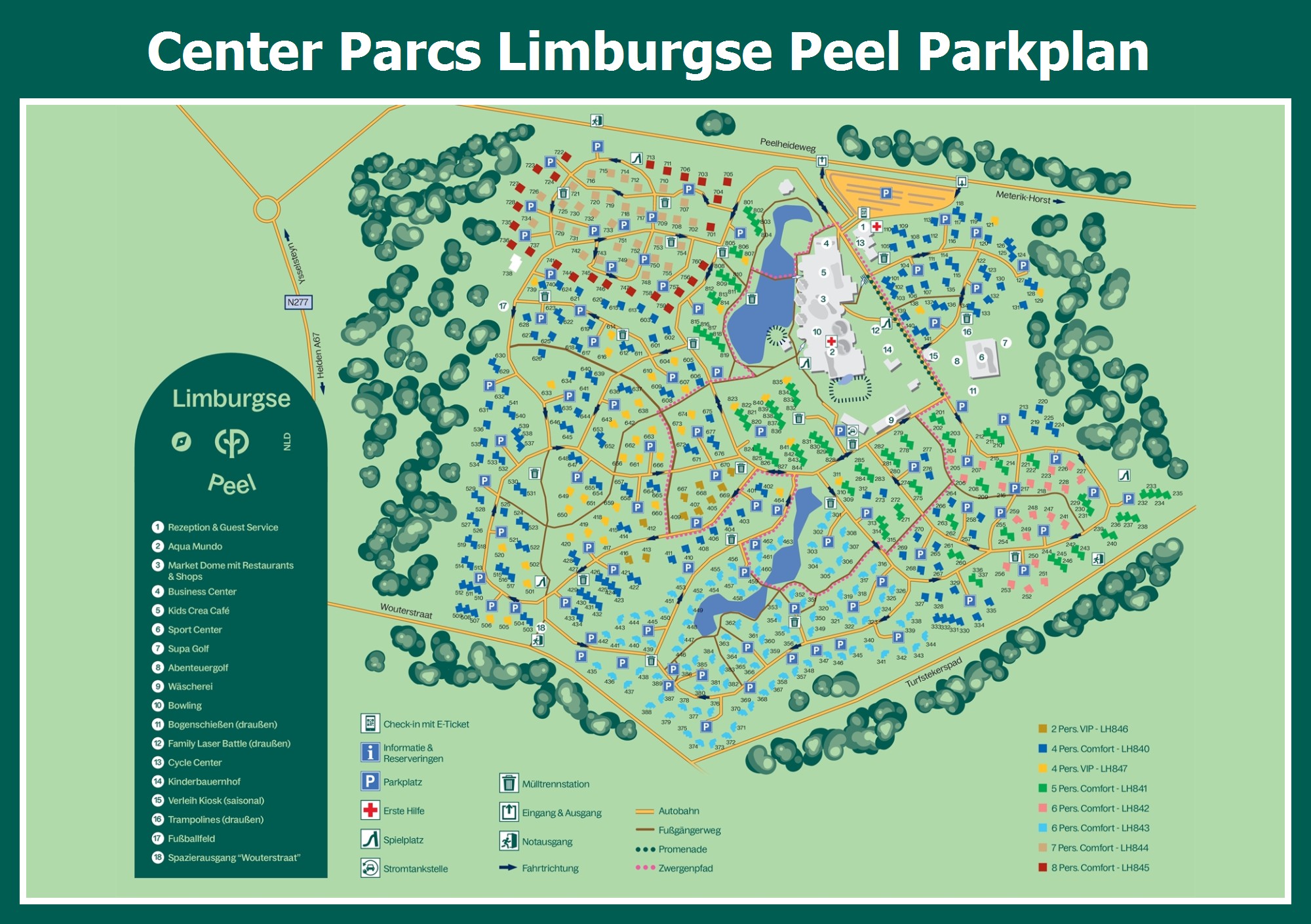 Karte und Lageplan Center Parcs Limburgse Peel