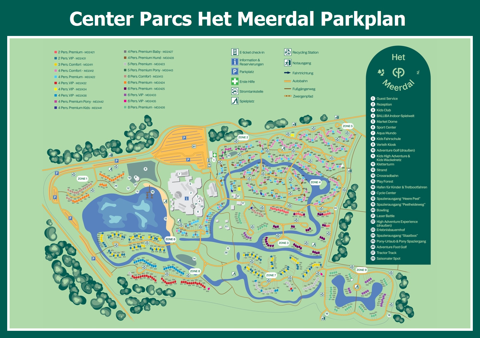 Karte und Lageplan Center Parcs Het Meerdal