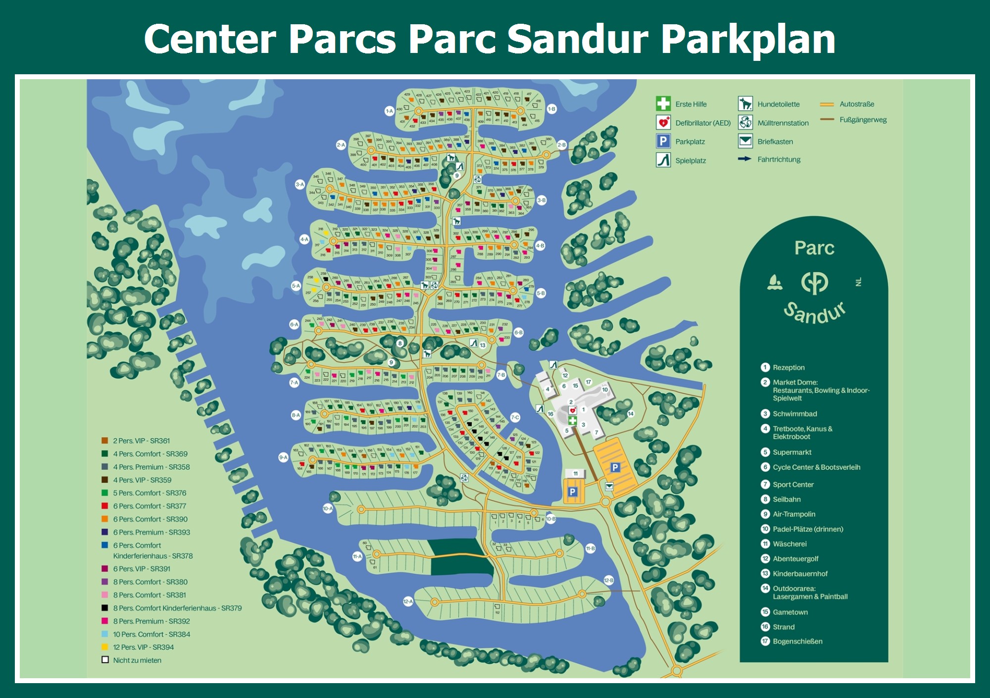 Karte und Lageplan Center Parcs Parc Sandur