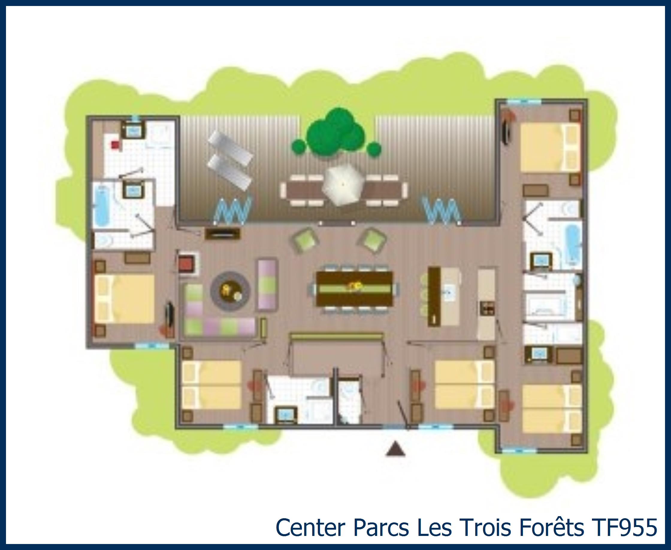 // TF955 VIPFerienhaus für 10 Personen in Center Parcs Les Trois