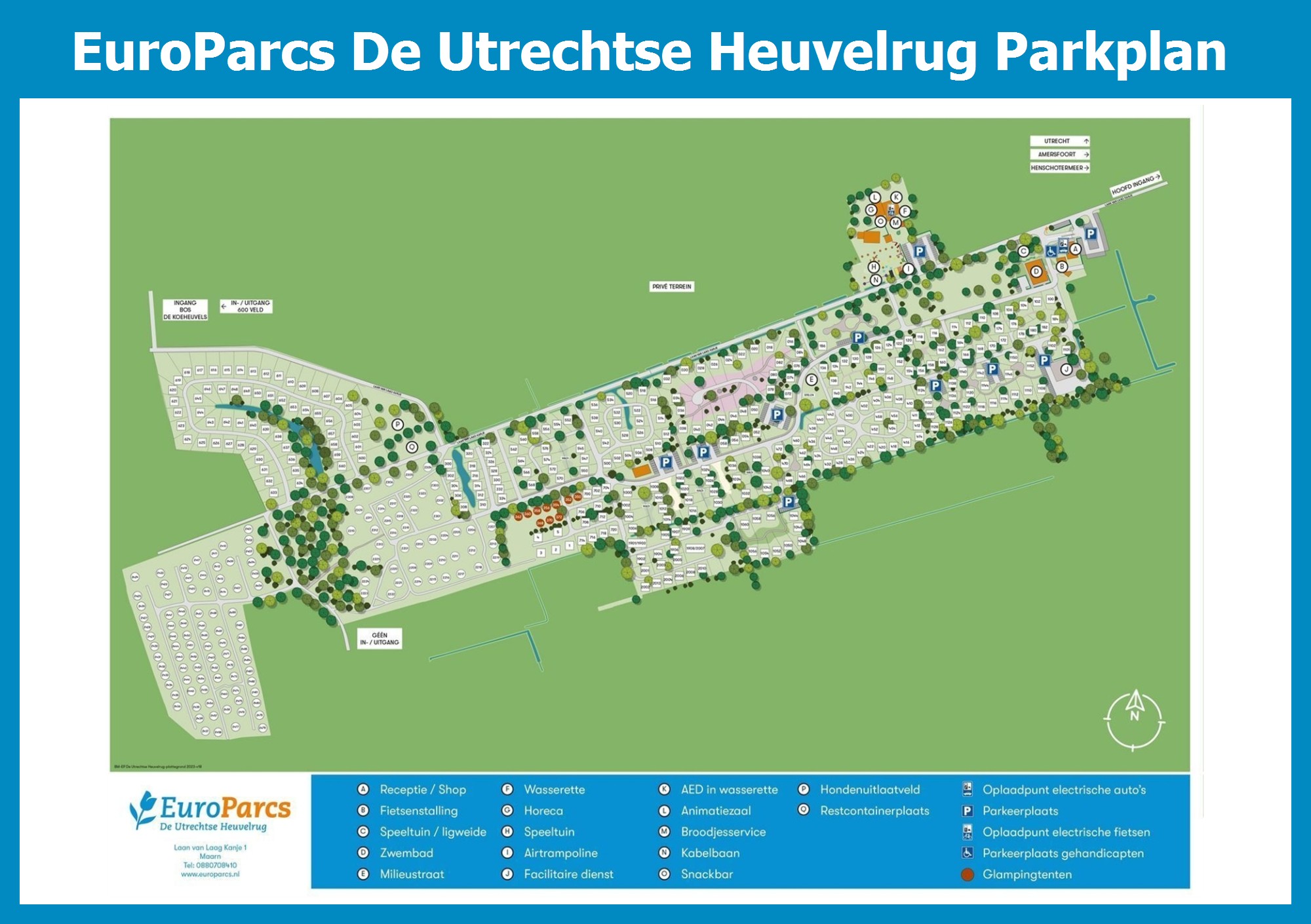 Karte und Lageplan EuroParcs De Utrechtse Heuvelrug