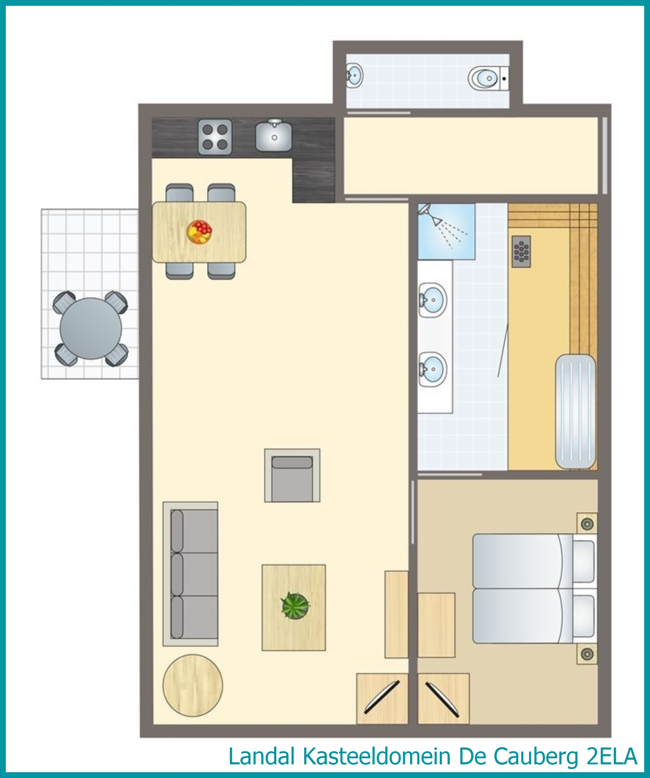 2-Personen-Ferienwohnung 2ELA in Kasteeldomein De Cauberg