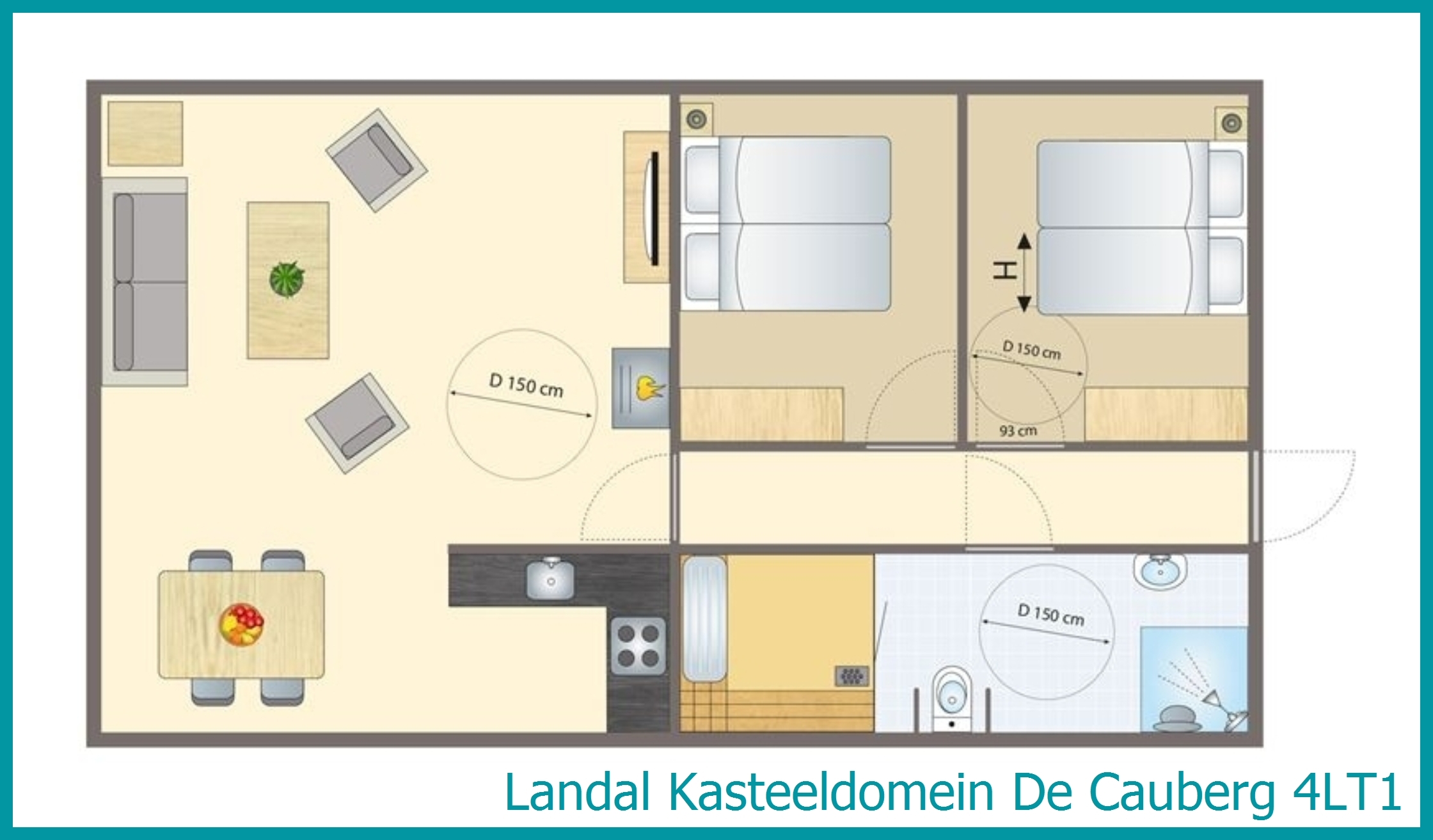 4-Personen-Ferienwohnung 4LT1 in Kasteeldomein De Cauberg