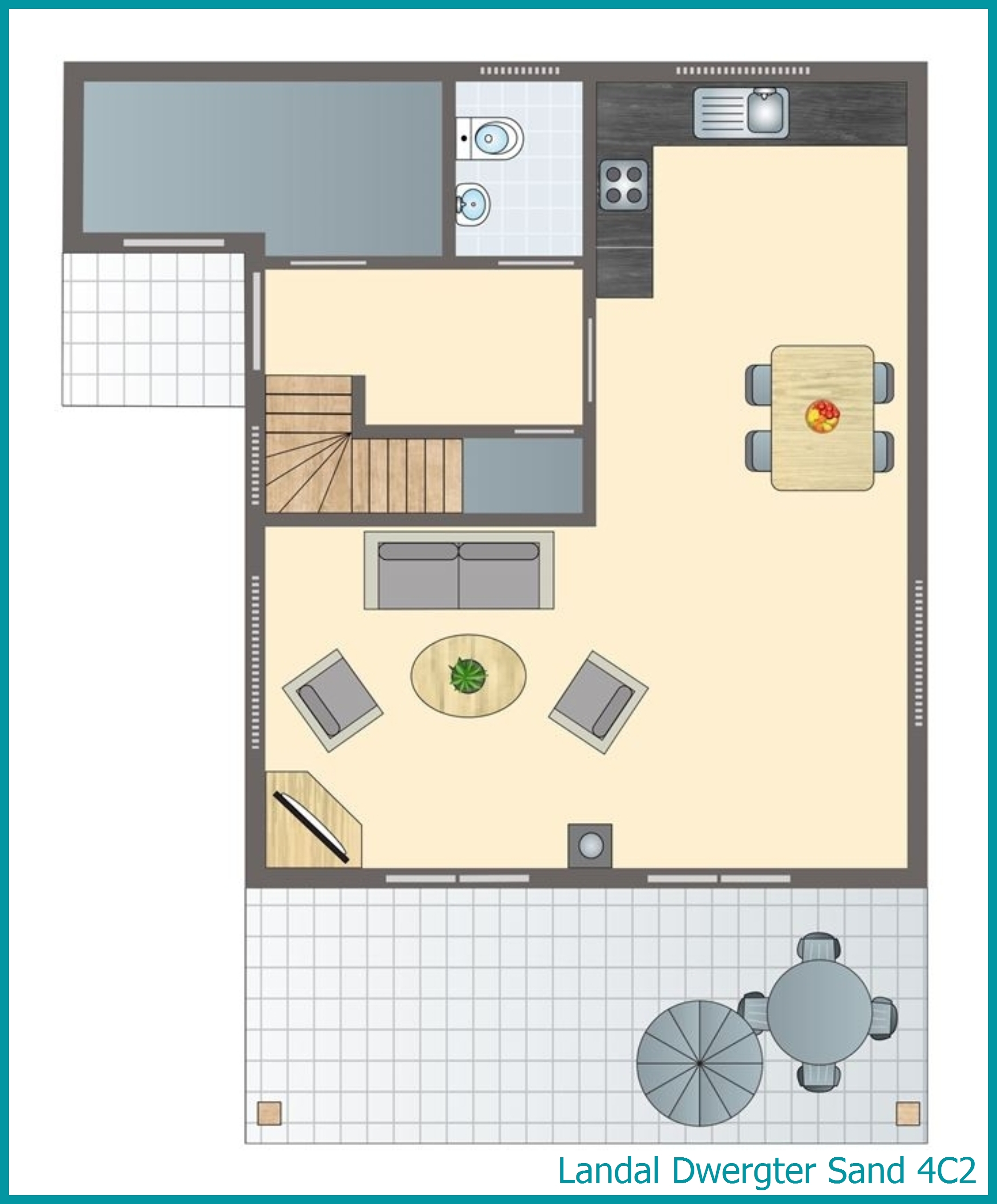4-Personen-Ferienhaus 4C2 in Dwergter Sand