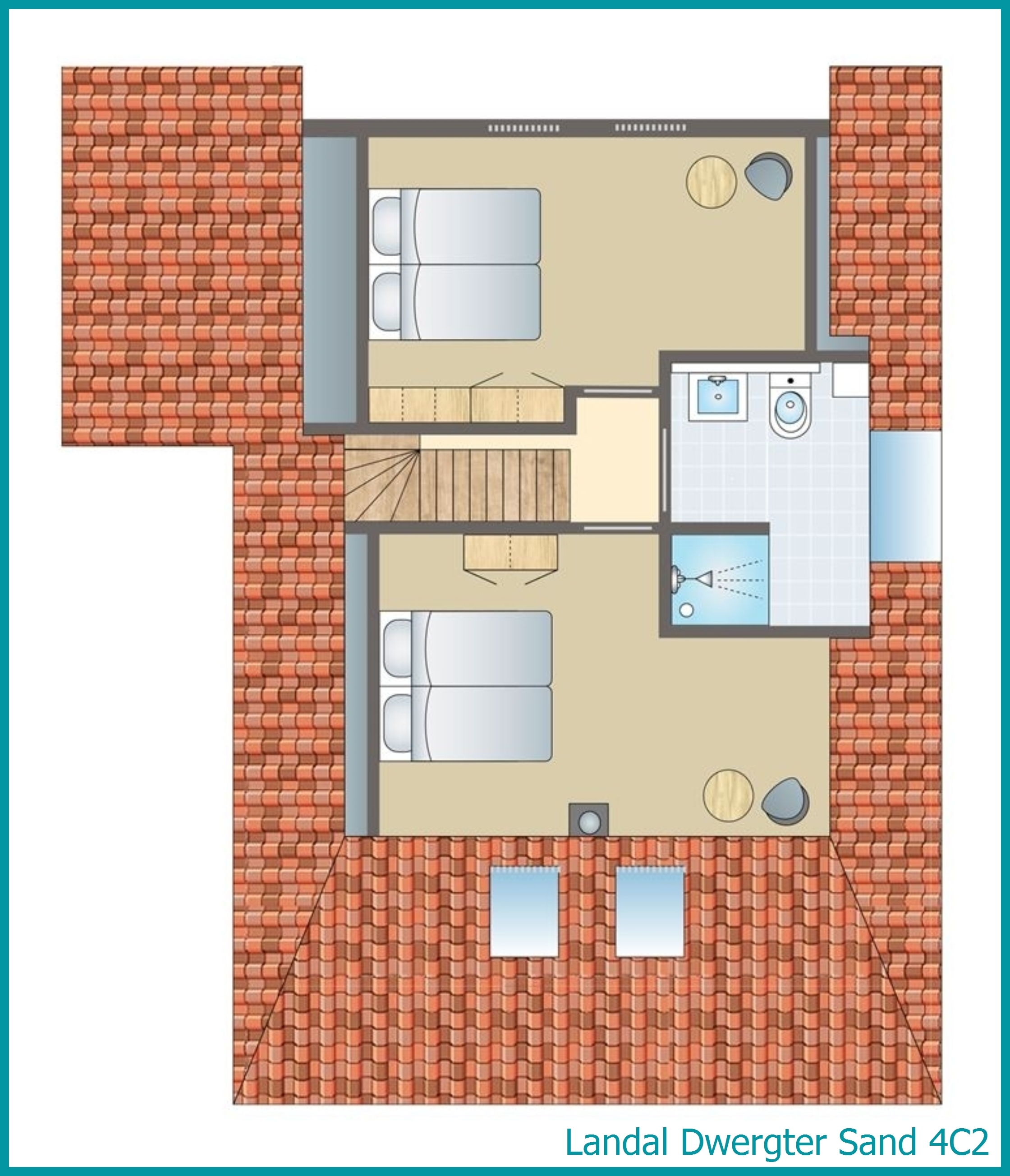 4-Personen-Ferienhaus 4C2 in Dwergter Sand