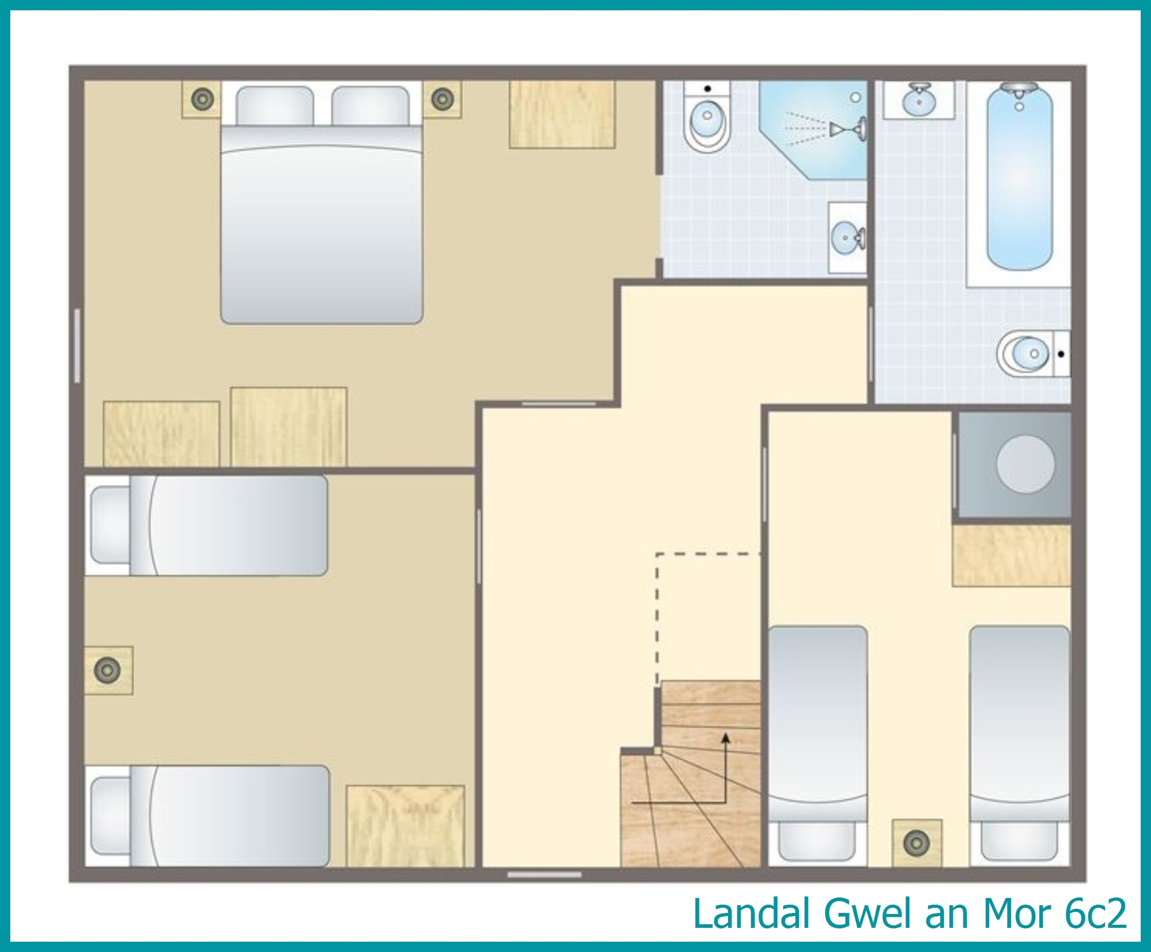 6-Personen-Ferienhaus 6C2 in Gwel an Mor