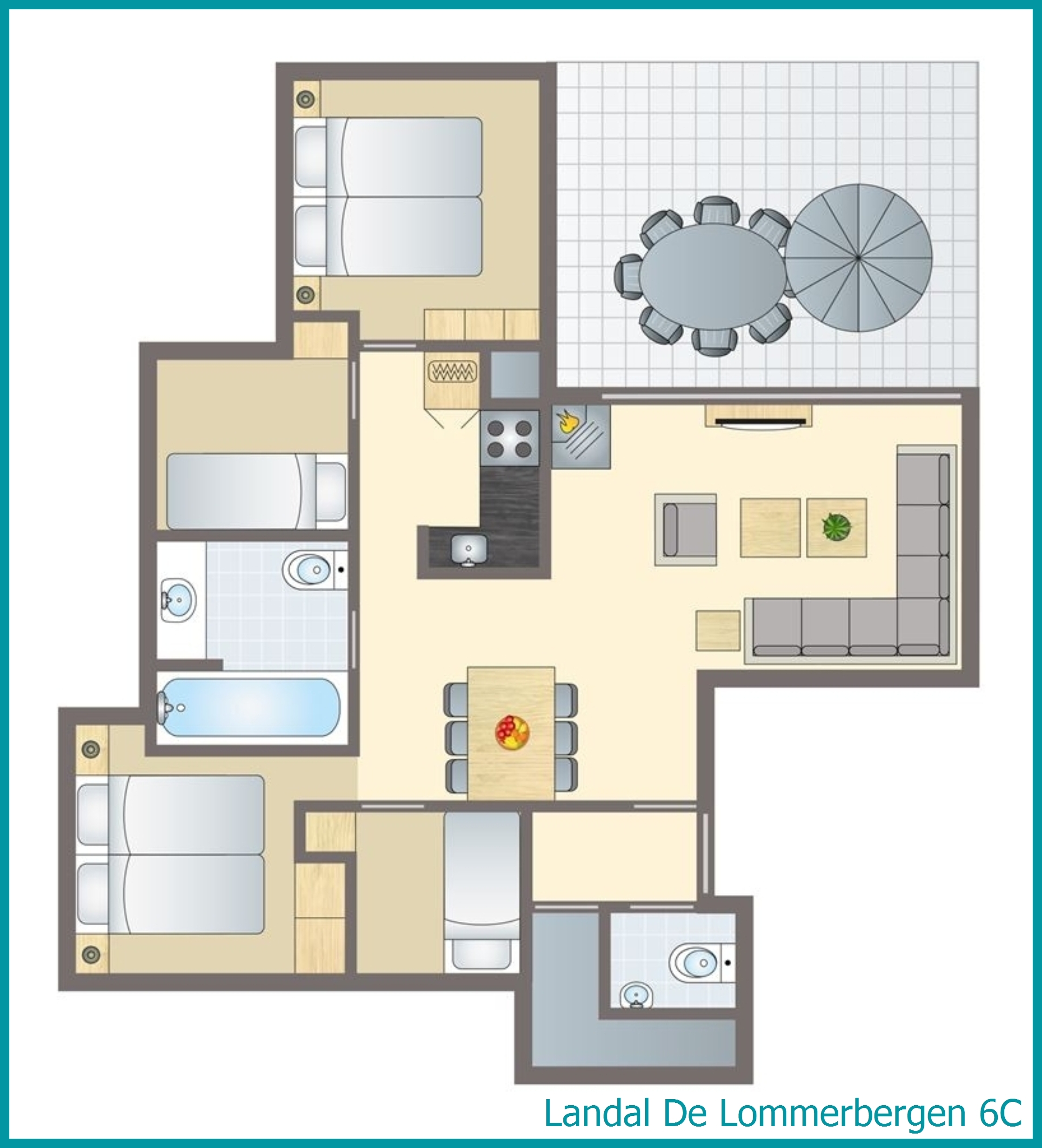 6-Personen-Ferienhaus 6C in De Lommerbergen