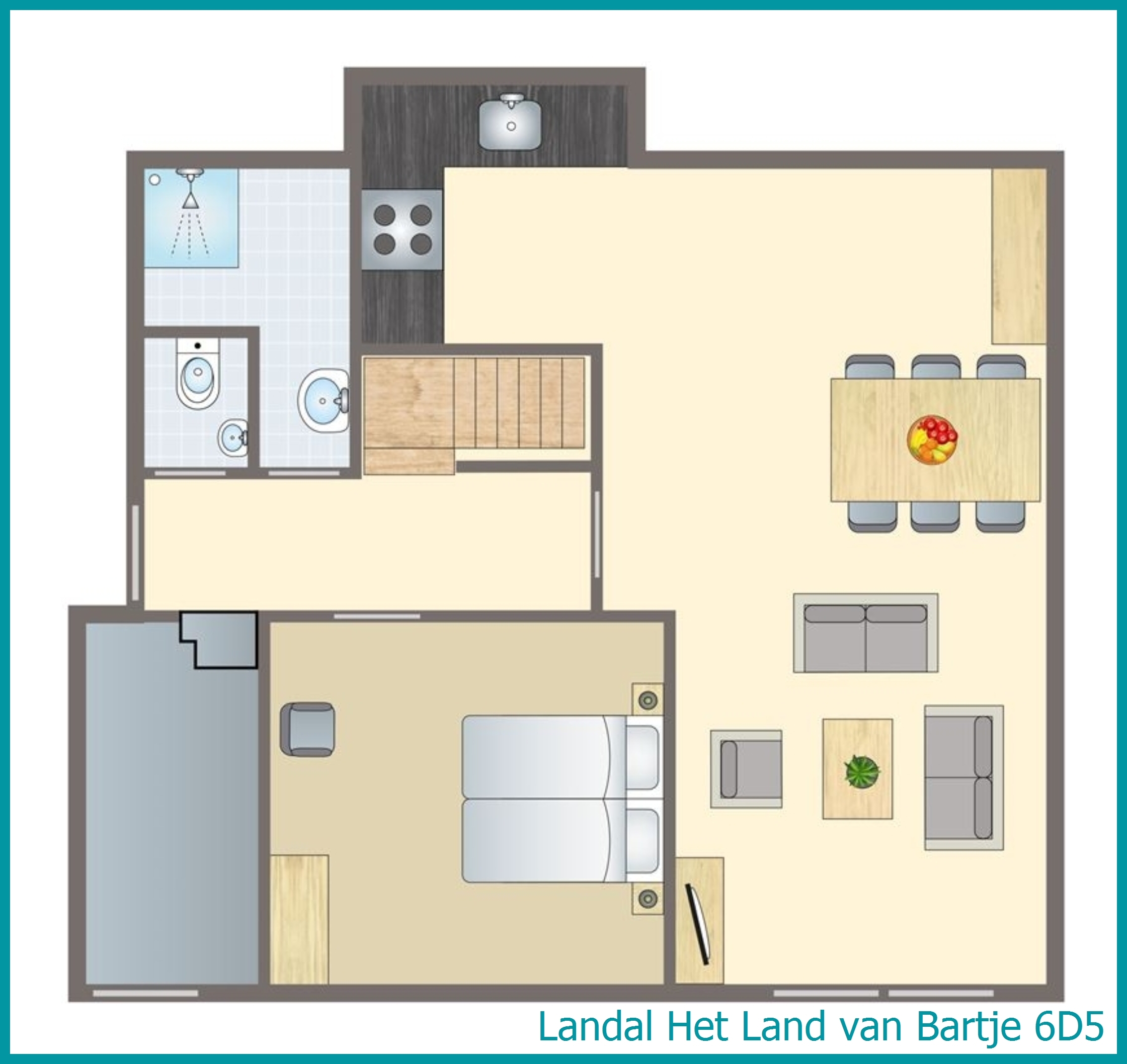 6-Personen-Ferienhaus 6D5 in Het Land van Bartje