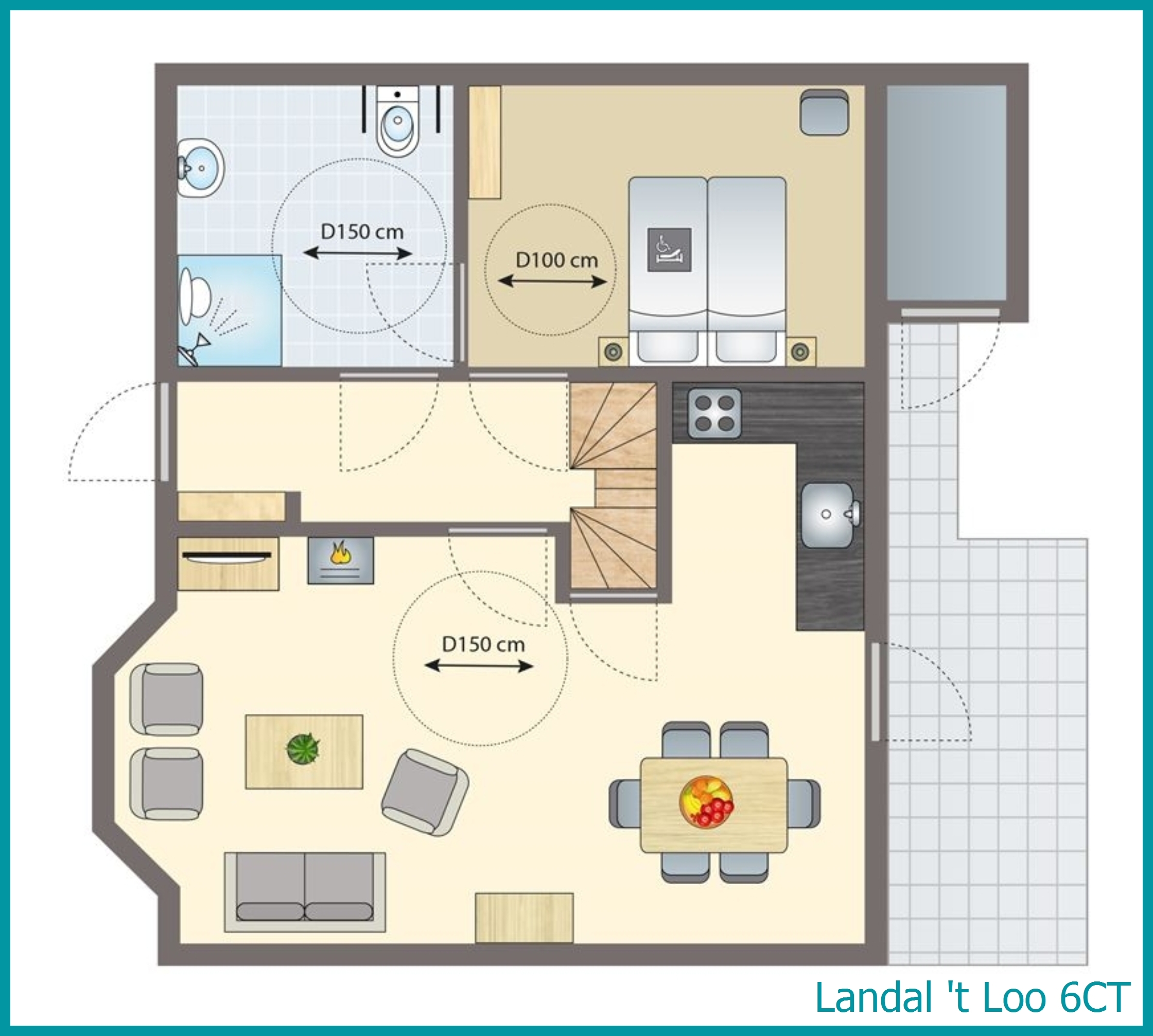 6-Personen-Ferienhaus, Barrierefrei+ 6CT in 't Loo