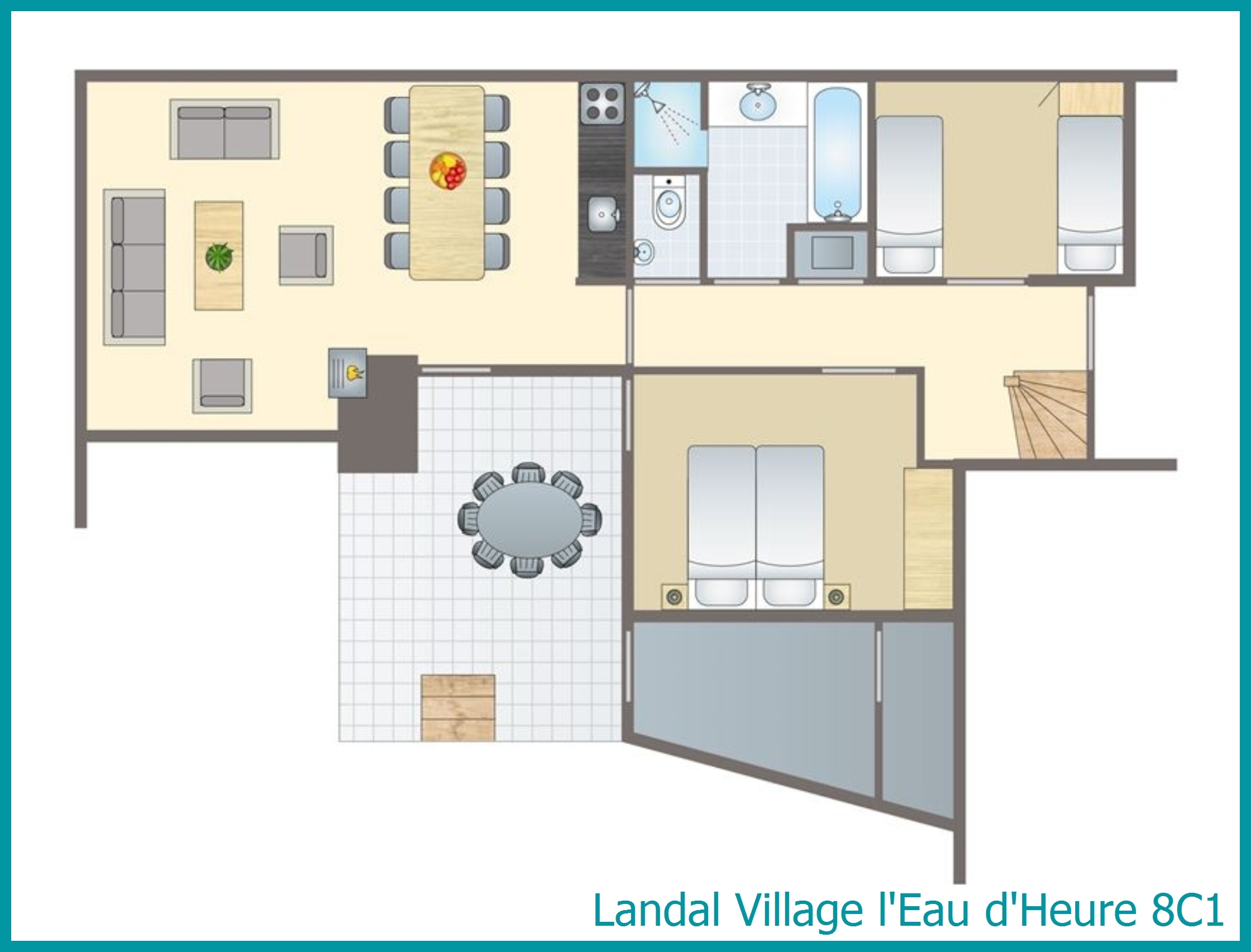 8-Personen-Ferienhaus 8C1 in Village l'Eau d'Heure