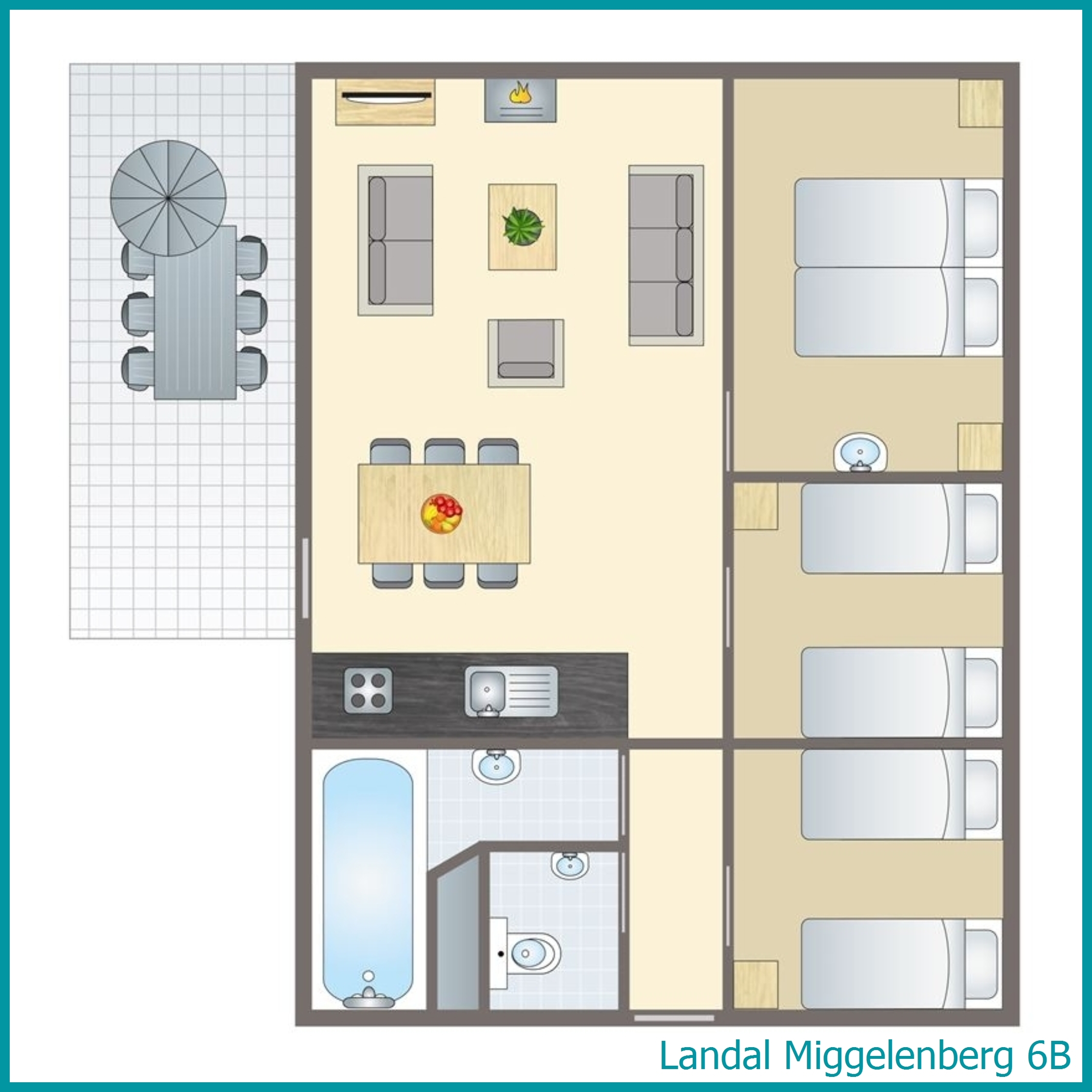 6-Personen-Ferienhaus 6B in Miggelenberg