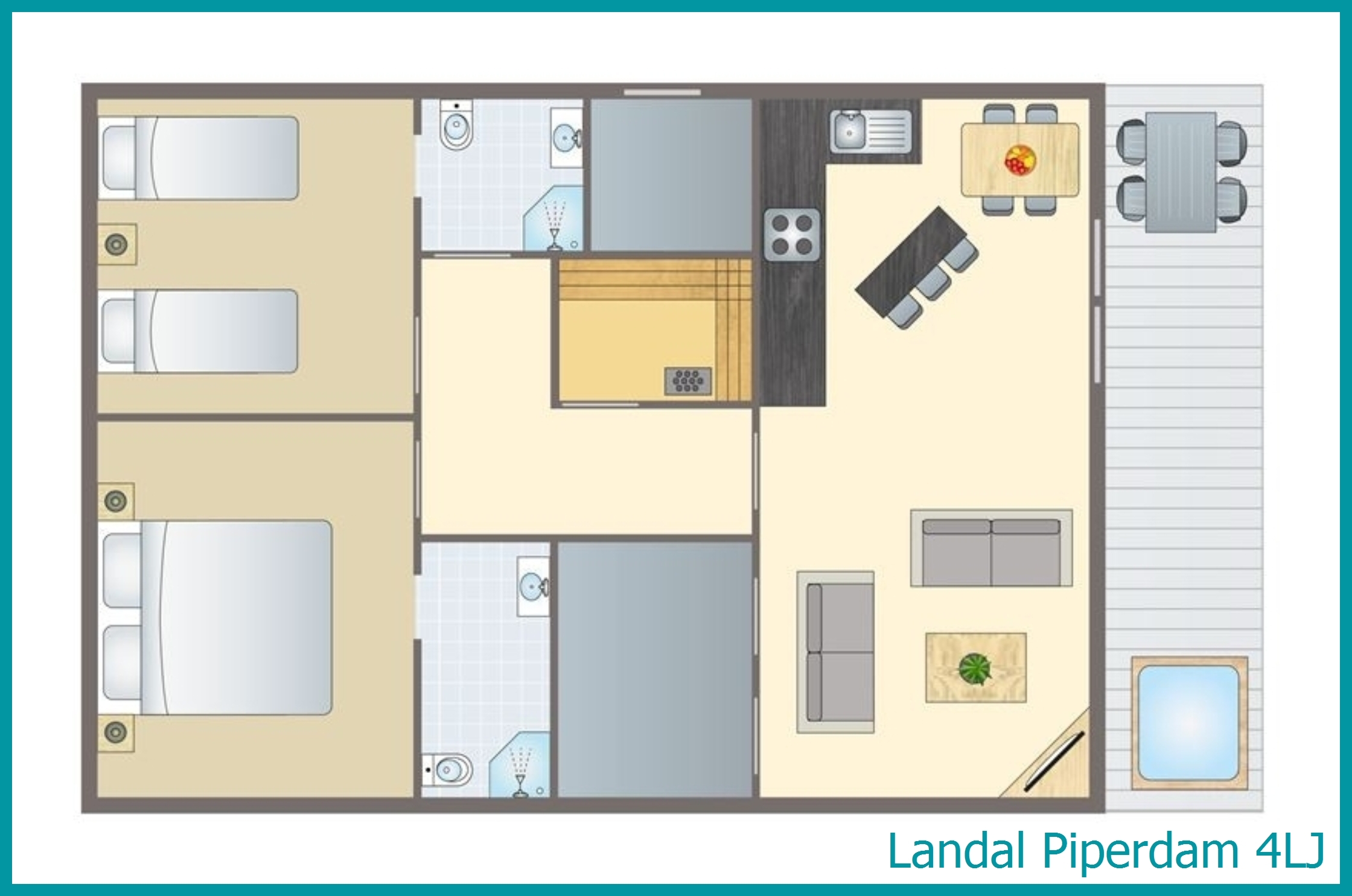 4-Personen-Chalet Rainbow Spa Plus 4LJ in Piperdam