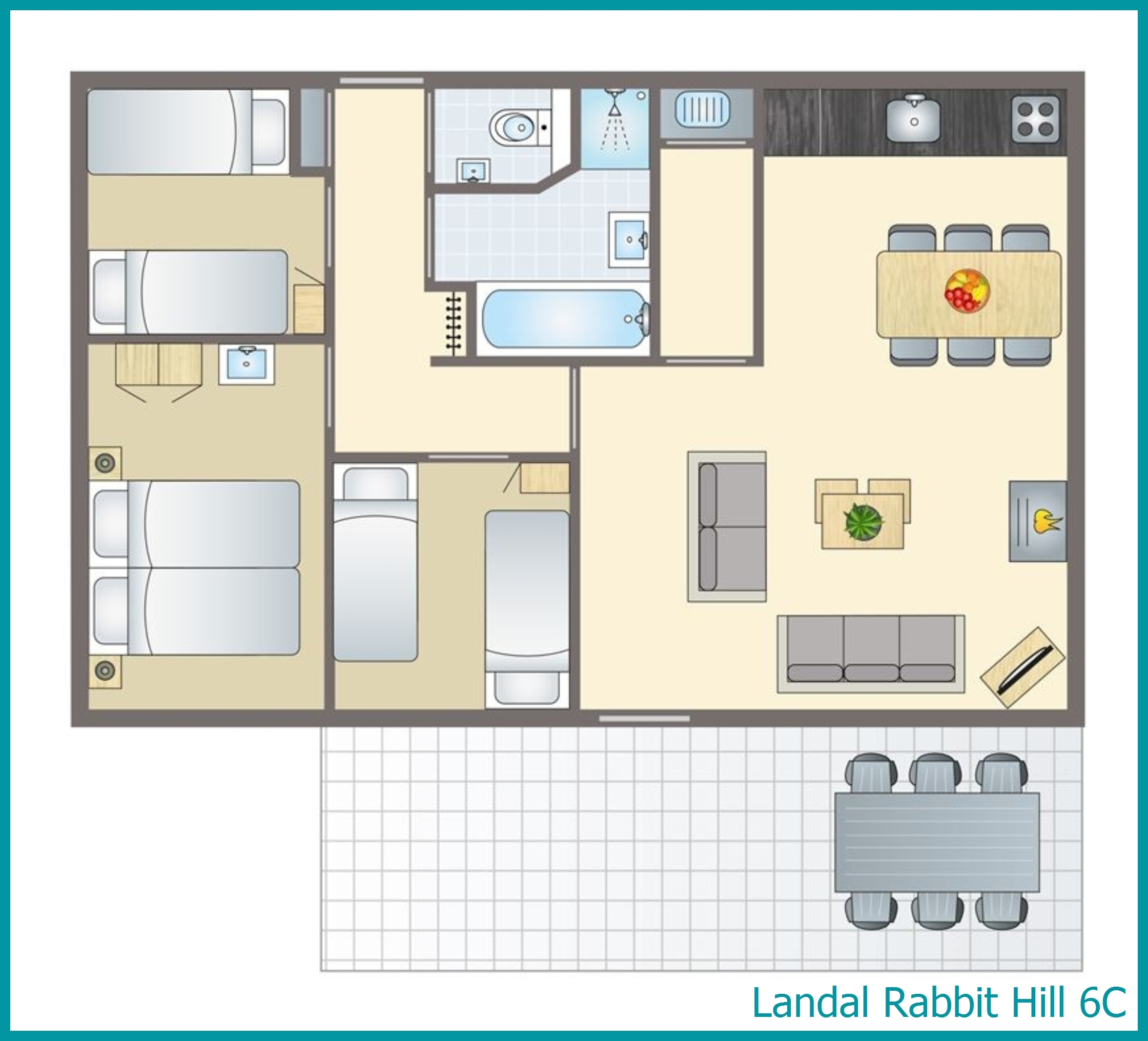 6-Personen-Ferienhaus 6C in Rabbit Hill