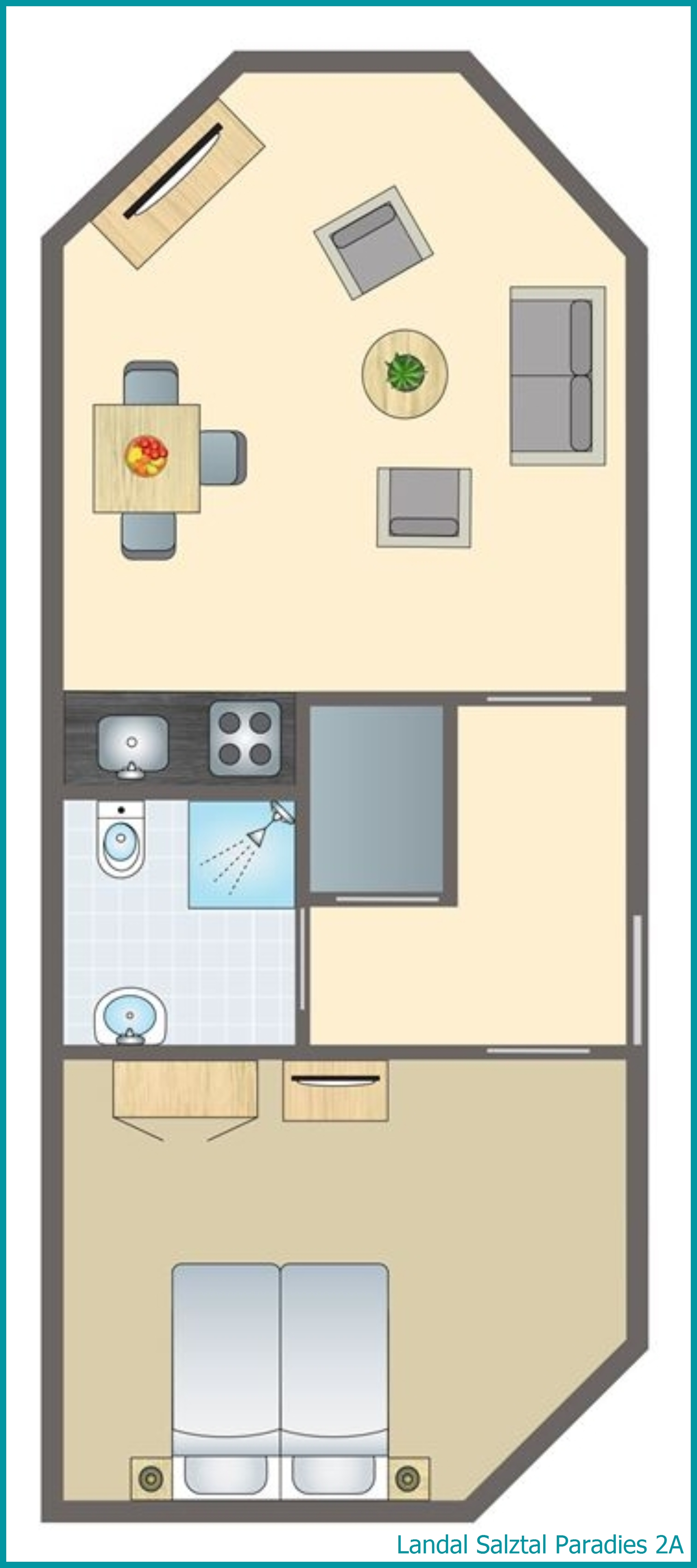 2-Personen-Ferienwohnung 2A in Salztal Paradies