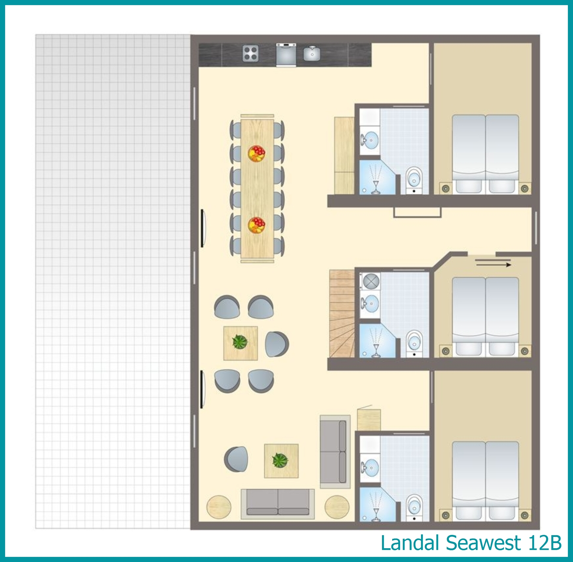 12-Personen-Ferienhaus 12B in Seawest