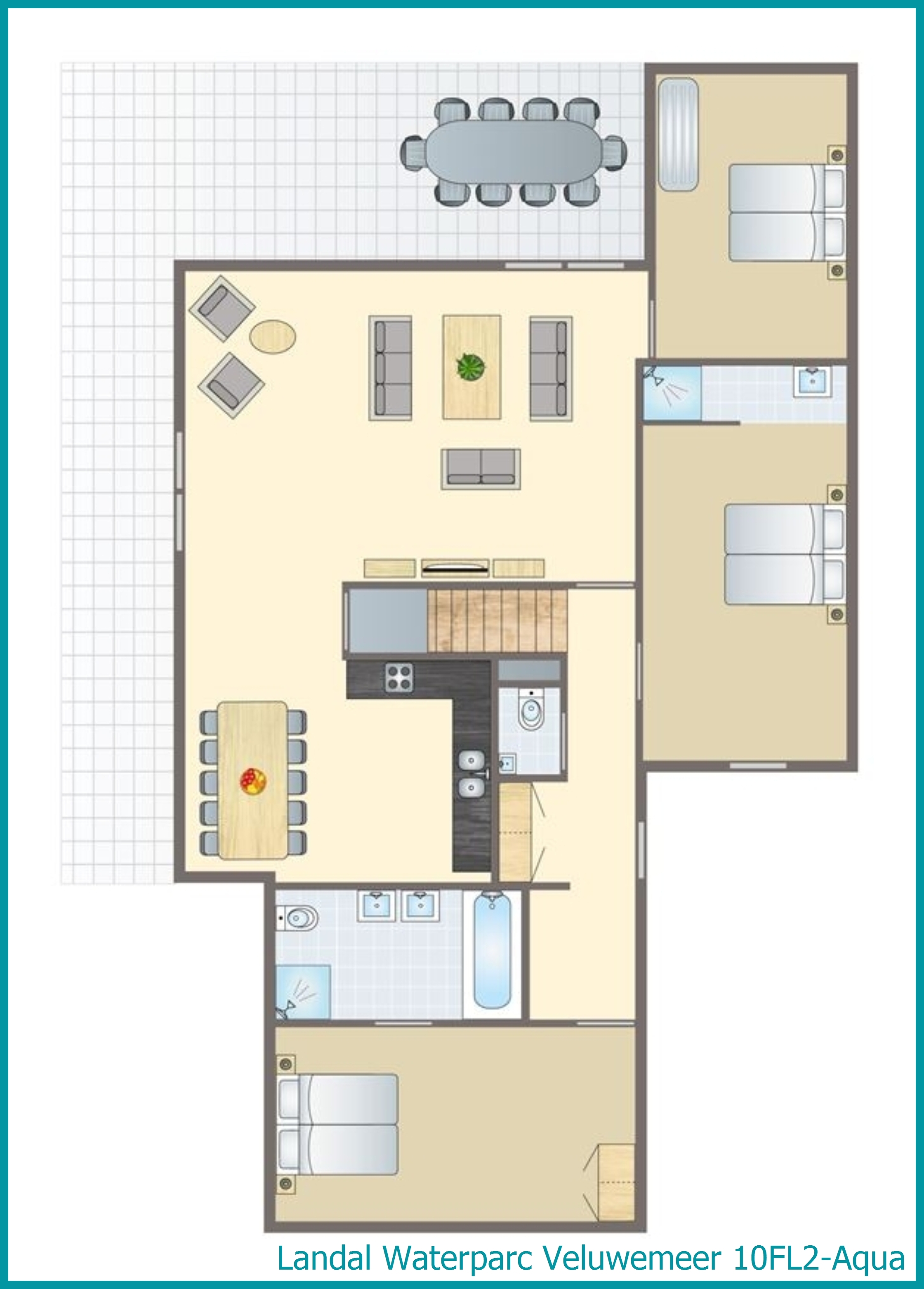 10-Personen-Ferienhaus 10FL2-Aqua in Waterparc Veluwemeer