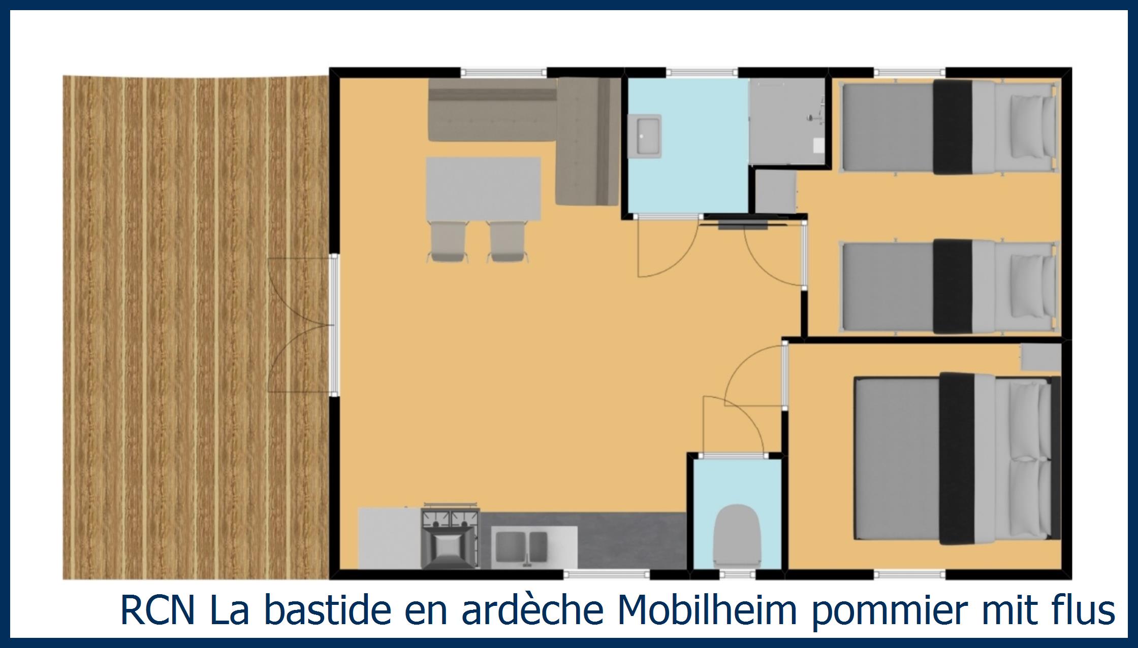 Mobilheim Acacia Mobilheim pommier mit flussansicht in La Bastide en Ardèche