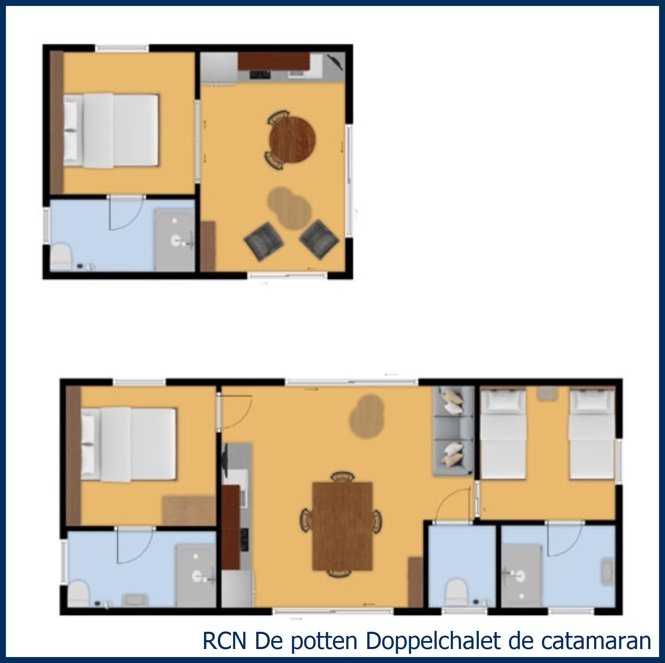 Blockhütte Doppel de catamaran in De Potten