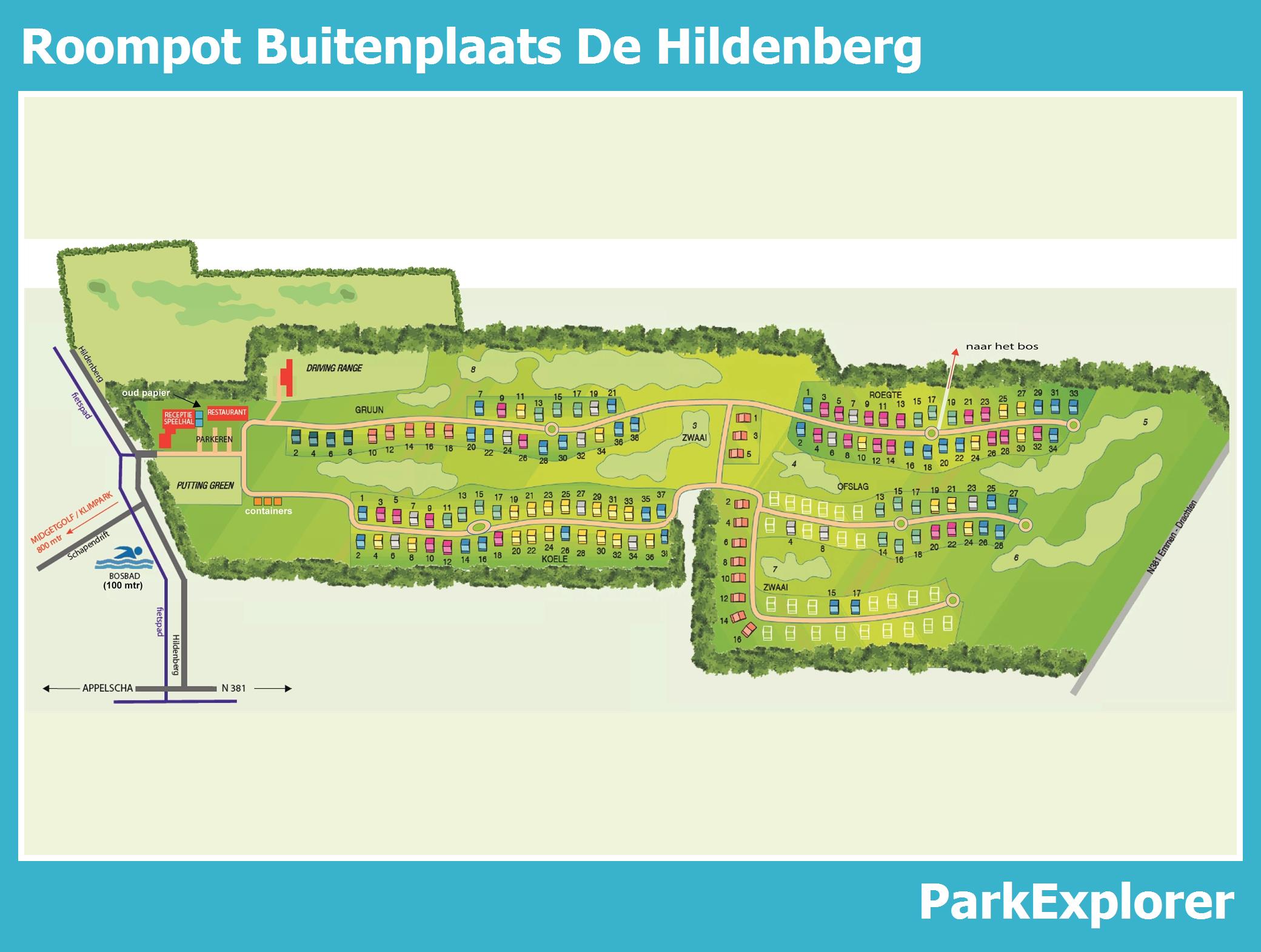 Karte und Lageplan Roompot De Hildenberg